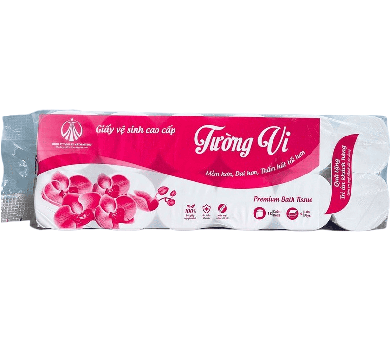 Giấy vệ sinh cao cấp Tường Vi màu đỏ